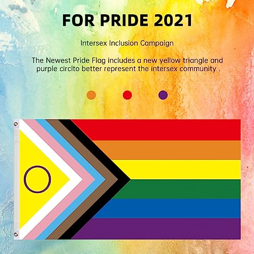 Pride Flagge 2 Stück LGBTQ Flagge Regenbogen Flagge,The Gay Flag Joint-Pride Flag, 150 x 90cm, Kann Draußen Verwendet Werden, Weatherproof Gay Pride Flag mit 2 Messingösen – Bild 4