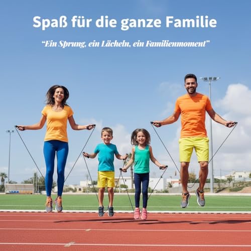 SPORTIVONETIC® Springseil für Erwachsene & Kinder, Damen & Herren-für Fitness, Crossfit, Sport, Boxen und Freizeit - Verstellbare Größe - mit Einstellklammer - Speed Rope, Jump Rope (Blau)