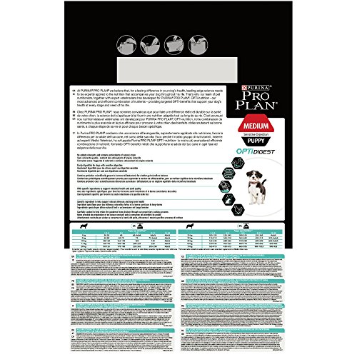 Pro Plan Dog Medium Puppy Hund, Sensitive Digestion Huhn und mit Reis, Trockenfutter, 1er Pack (1 x 3 kg) Beutel