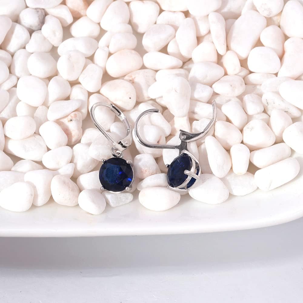 CiNily Leverback Dangle Earrings Created Crystal Drop Earrings Gold Plated Jewelry Gift for Women Girls 8mm - Image 5