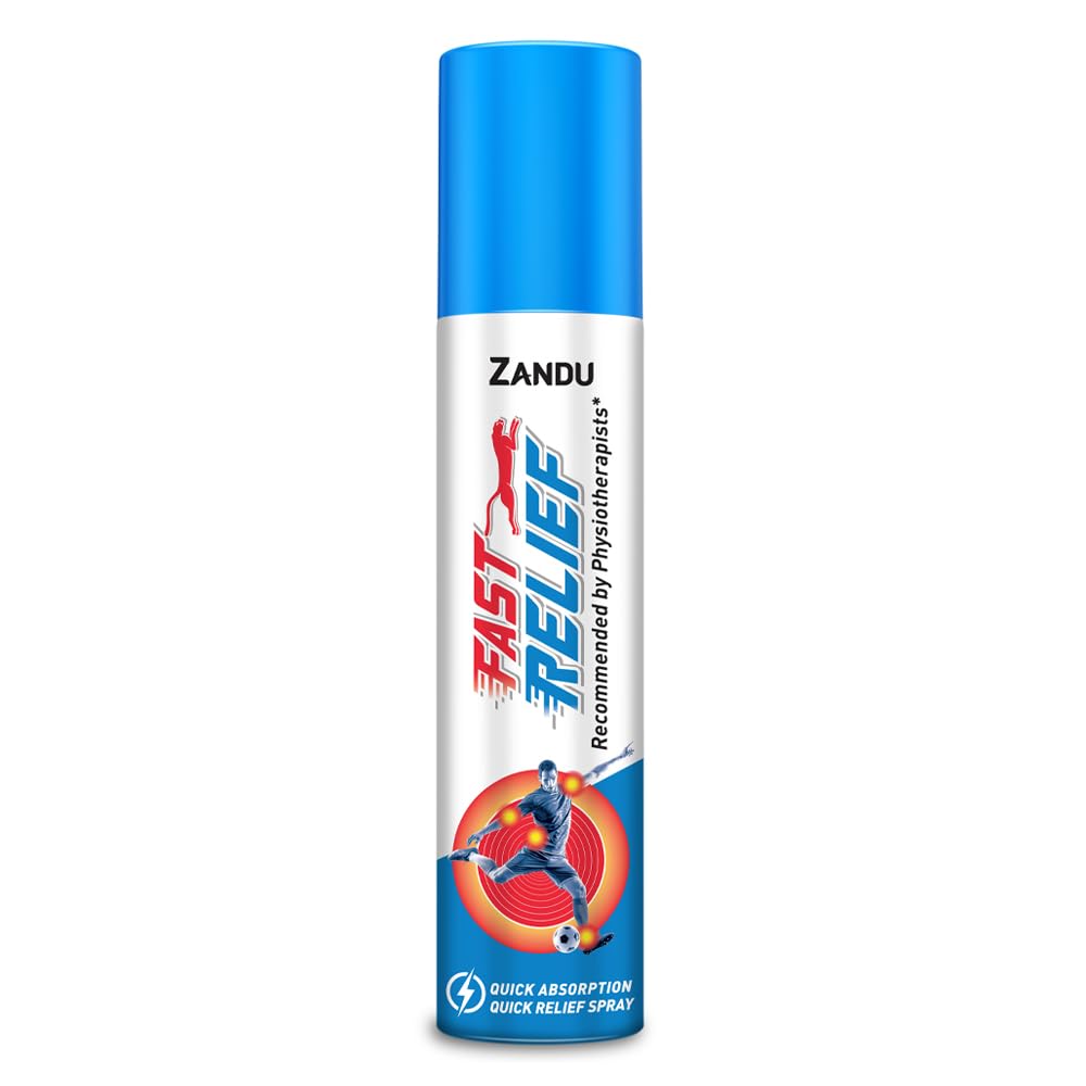 Zandu Fast Relief Spray - 50 ml,Quick solution to sports & gym injuries; Turbo action formula for back and muscle pain; recommended by physiotherapist.