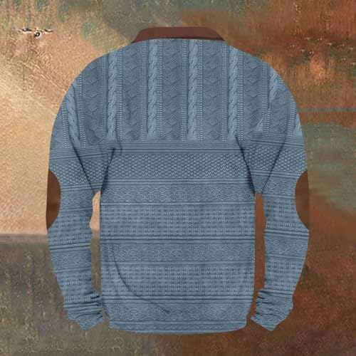 GOFULY Half Zip Sweatshirt Men No Hood Vintage Ethnic Floral ​Print Pullover Fall Winter Jacket Long Sleeve Clothes 20243