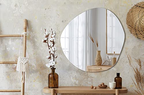 Tulup Miroir Suspendu asymétrique pour la Chambre à Coucher Japandi 68x67 cm – Image 5