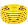 Grehitk 70ft 1/2'' Flexible Gas Line, CSST Corrugated Stainless Steel Tubing Pipe Kit, Natural Gas Line Propane Pipe Conversion Kit Grill Hose with 2 Male Adapter Fittings (70ft 3/4'')