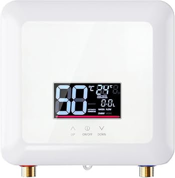 Tankless Water Heater Electric with Remote 5500W 110V Instant Hot Water Heater With LED Display, On Demand Hot Water Heater Electric, White