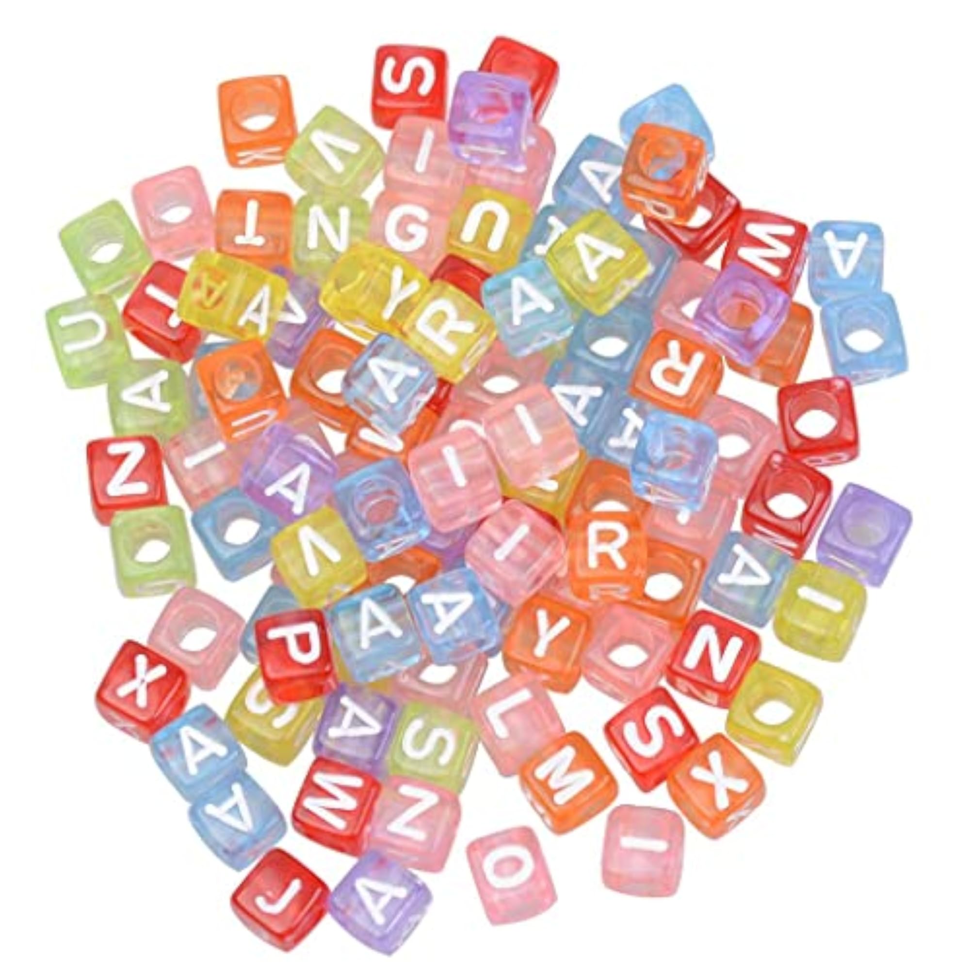 200 Pcs Mix Square Acrylic Alphabet Beads for DIY Crafts