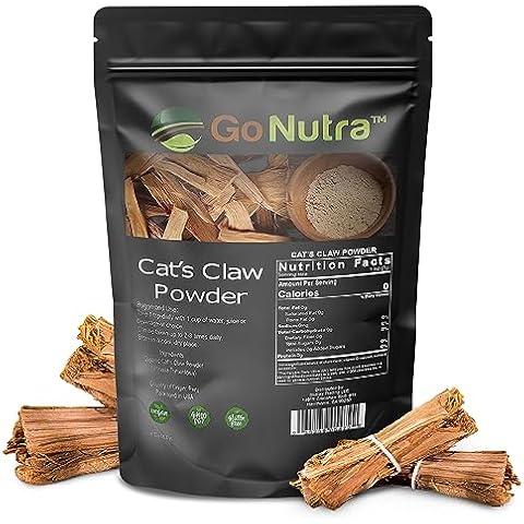 Go Nutra - Cat’s Claw Powder, Pure Cats Claw Herbal Supplement Wildly Harvested from Peru, All Natural Una de Gato for Water, Tea, Juice, and More, Non-GMO, Gluten-Free, Vegan, 1lb Cover
