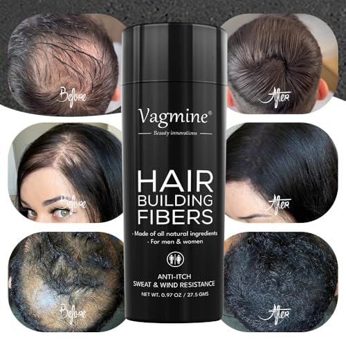 Image of VAGMINE Hair Fiber Medium Brown for Men & Women | 27.5g | Instantly Covers Thinning Hair & Bald Spots | Natural Look & Long-Lasting Hold | Easy to Apply | Suitable for All Hair Types