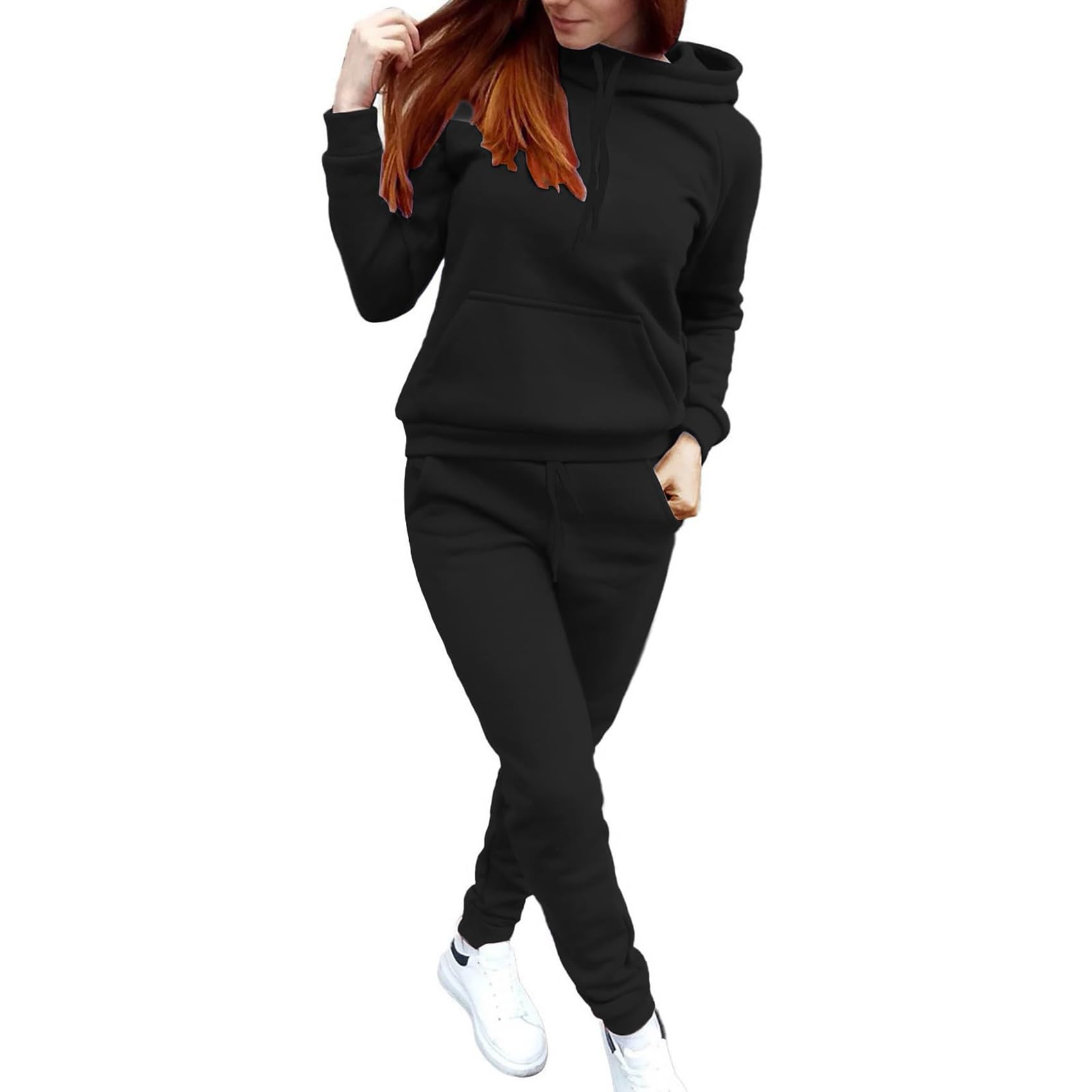 Track Suits for Women Set - 2 Piece Outfits Sweatsuit Pocket Hoodies with Pants Fall Jogging Workout Sets