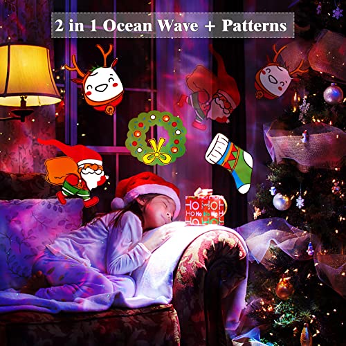 Christmas Lights Projector Outdoor,Holiday Lights Projector With Remote Control Timer, 26 Hd Effects (3D Ocean Wave & Patterns) Waterproof Landscape Lights For Halloween Xmas Party Garden Decorations #TOP5