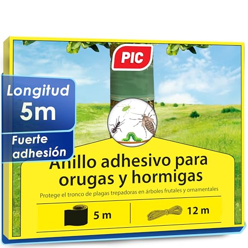PIC   Pegamento Protector de Árbol con Cinta de Fijación, Trampa de Cola para Orugas, Insectos y Otras Plagas   5 Metros para Unos 11 árboles