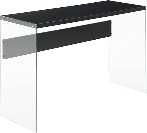 SoHo - Mesa consola de cristal, color negro y cristal