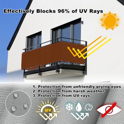 Filet de protection opaque pour balcon de haute qualité avec œillets renforcés - 5