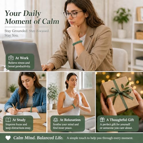 Image of Fidget Bracelet Fidget Adults Anxiety Relief Items Bodhi Beads Jewelry Stretch Sensory Beaded Bracelets for Women Men Christmas Stocking Stuffers