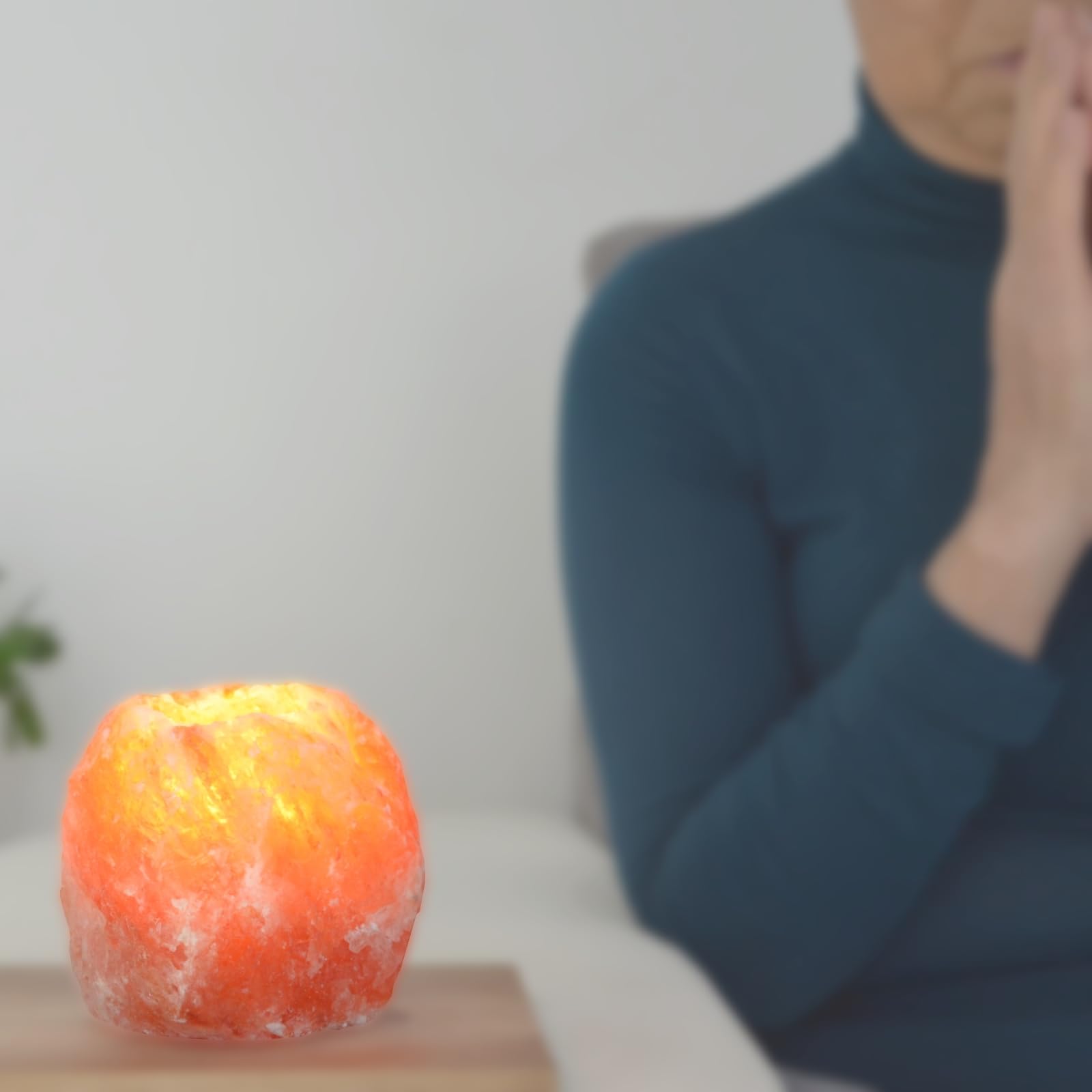 Himalajski Rock Sól Kryształowy Świecznik 500g - 100% Autentyczny Naturalny kryształ soli himalajskiej - Ręcznie rzeźbiony - Uchwyt na świece z wysokiej jakości naturalnego materiału - Naturalny