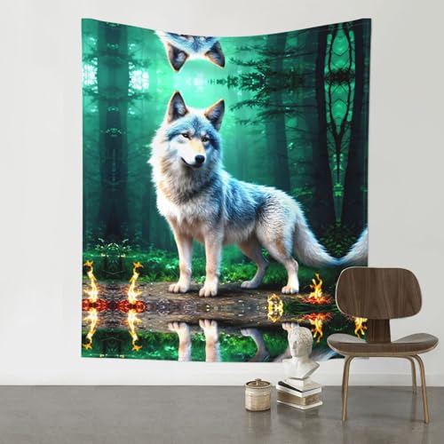 Tapisserie loup HYTTER idee cadeau ideale pour passionne de decoration mystique