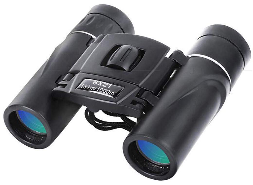 Binoculares Mini 8×21 Ridge System, prismáticos Infantiles con Prisma BAK4 con Revestimiento HD FMC, Plegables, de bolsi