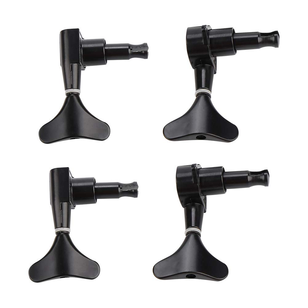 Mécaniques scellées pour guitare basse, bouton en forme de queue de poisson, compatible 2L 2R, noir