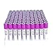 Erbaofd EDTA K2 Glass Blood Collection Tubes, 5ml 100PCS Vacuum Blood Collection Tube, with Purple Screw Caps, for Lab