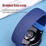 Braided Solo Loop Strap for Samsung Galaxy Watch 7/6/5/4/FE 40mm 44mm/Watch 6 Classic 43mm 47mm/Watch 5 Pro 45mm/4 Classic 42mm 46mm,3 Pack 20mm Stretchy Nylon Sport Elastic Band for Women Men - Image 4