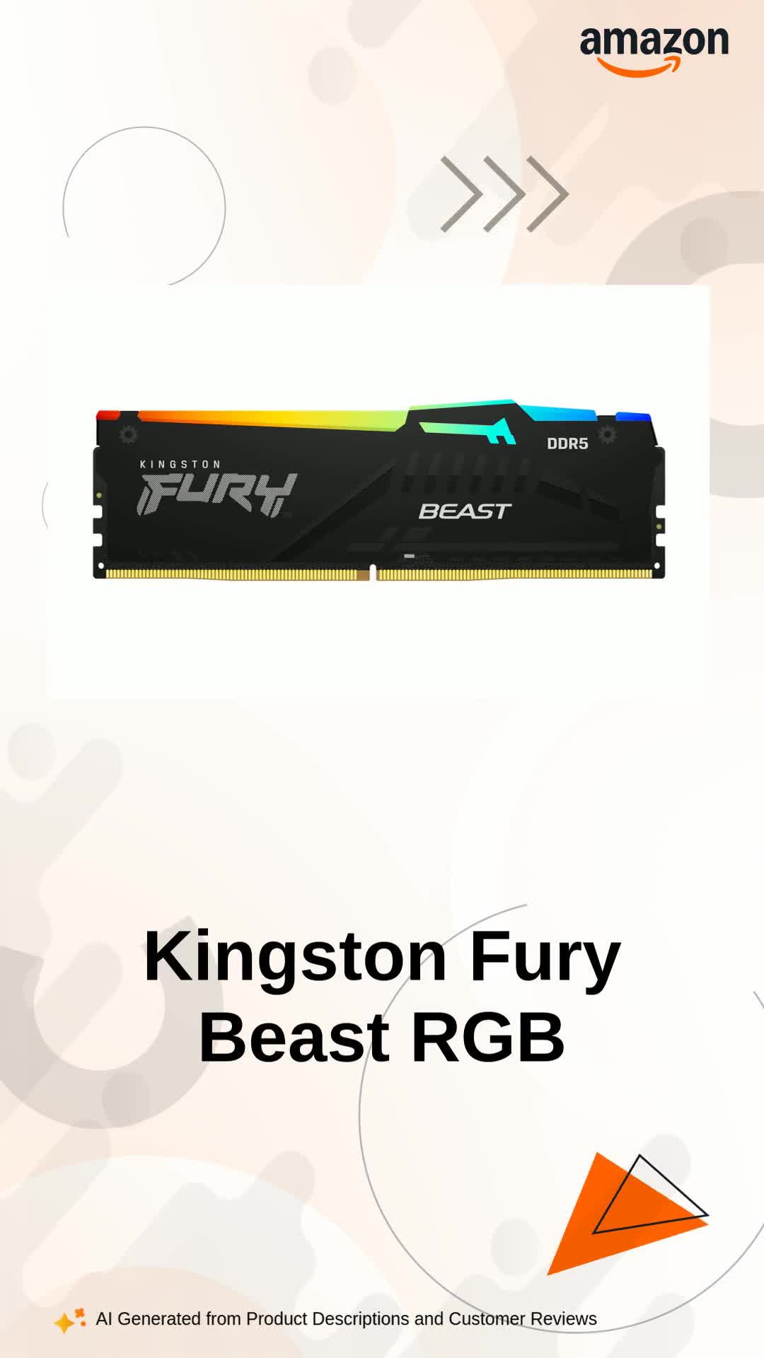 Kingston Fury Beast RGB 16GB DDR5 Desktop Memory Kingston Fury Beast RGB 16GB DDR5 Desktop Memory