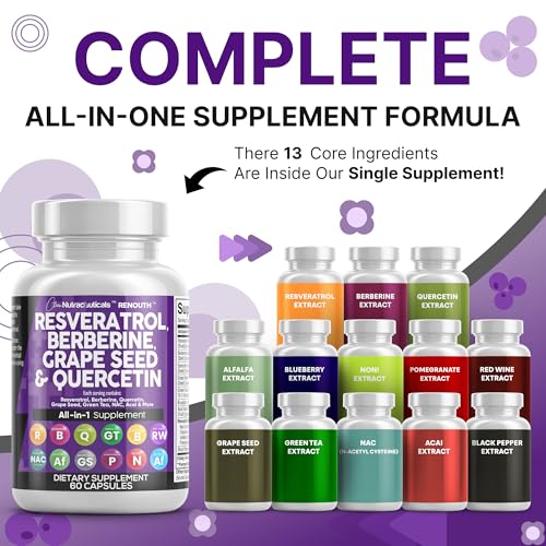 image for Clean Nutraceuticals Clean Resveratrol Supplement | Berberine Grape Se