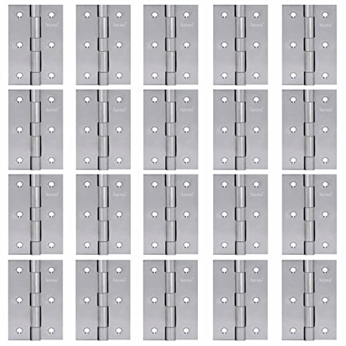 Image of Atom 4 Pcs Stainless Steel Door Butt Hinges, 3 Inch x 16 Gauge (1.2 mm) Soft Close Home Tools & Door Closer Hinges for Doors, Windows, Cabinets, Silver Satin Finish (HNG-3X16)