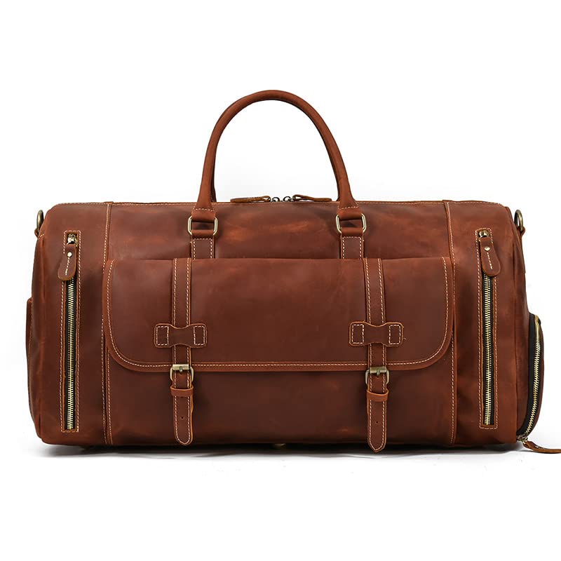 COLOY Leather cowhide travel bag mens large capacity luggage bag with shoes handbag cowhide shoulder messenger bag
