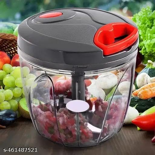 Image of Shiv Jumbo Handy Vegetable Fruit Chopper, Black 900ml, 5 Stainless Steel Blades, Multi-Purpose Kitchen Cutting Tool