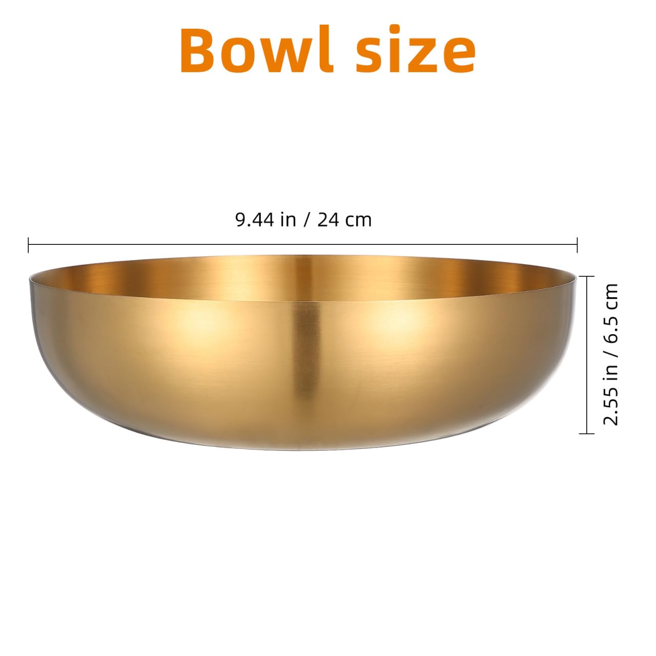 Hemoton Bol mélangeur en acier inoxydable de 23,9 cm - Bol à nouilles japonais en métal doré - Bol de service à salade pour fruits Udon Soba Pho nouilles asiatiques