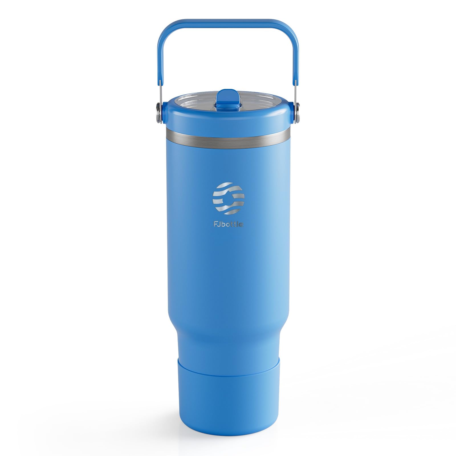 Fjbottle Trinkflasche mit Strohhalm 1200ML - Thermosflasche 12 Std Kalt - Auslaufsicher Kaffeebecher to Go - BPA Frei Wasserflasche auch für Auto Thermobecher