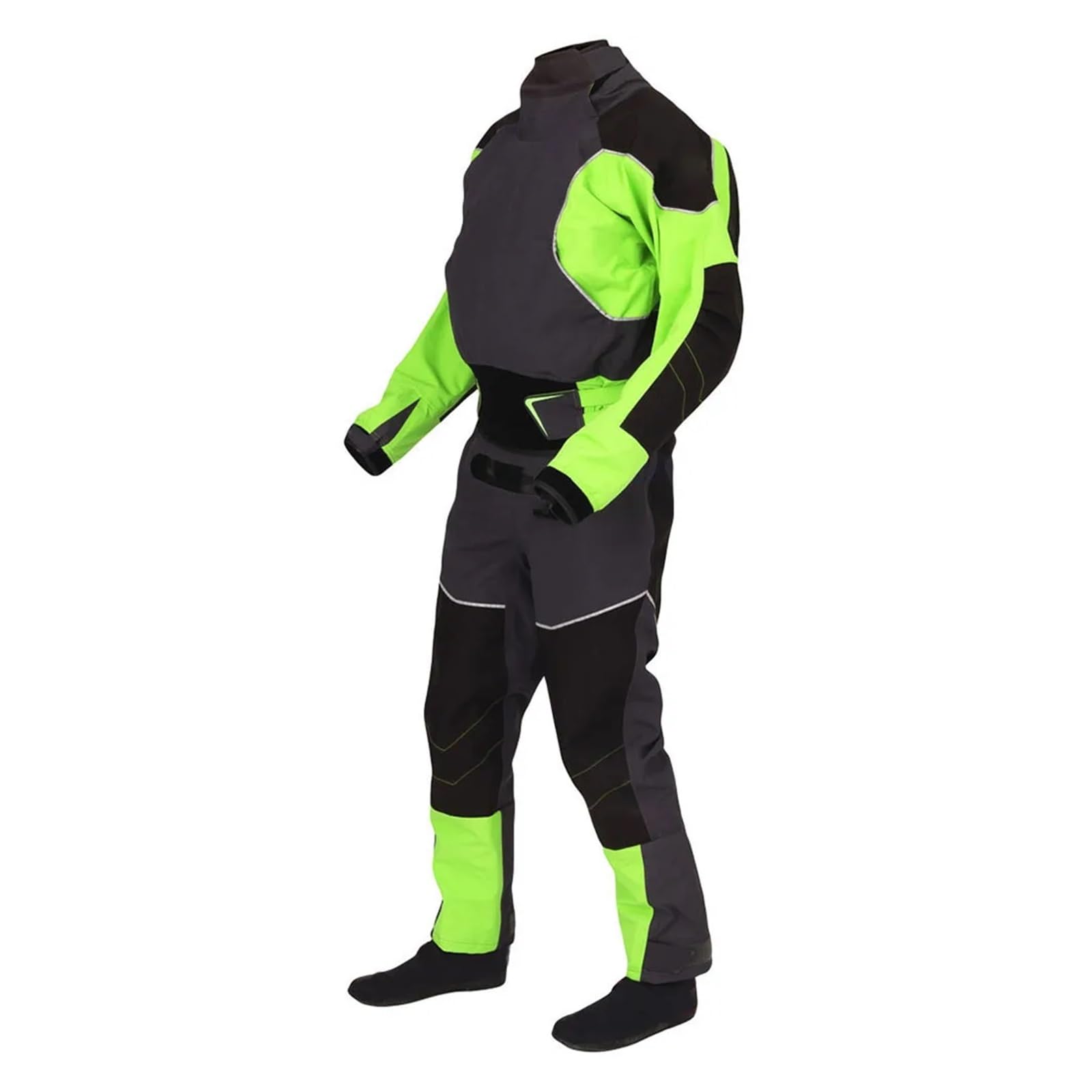 4-lagiger Kajak-Trockenanzug for Herren, Latexdichtungen an Hals und Handgelenk, zweifach verstellbarer Überrock, Neopren-Klettverschluss Zum Kajakfahren, Schwimmen