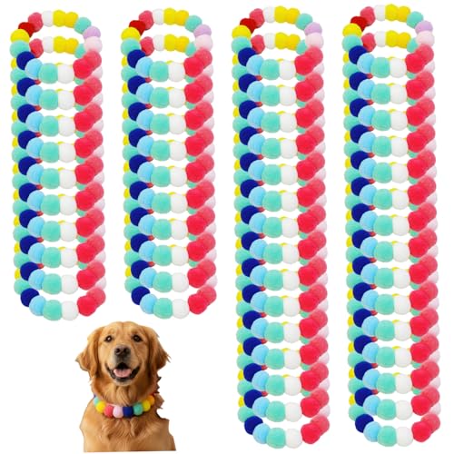 Collier de perles pour chien x50 élastique et ajustable avec pompon doux - 2