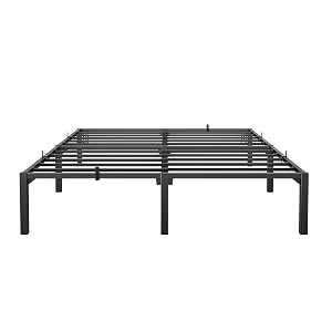 Metal Bed Frame King Size 14 inch Platform Bed Frame Heavy Steel Slat Support with Under Bed Storage
