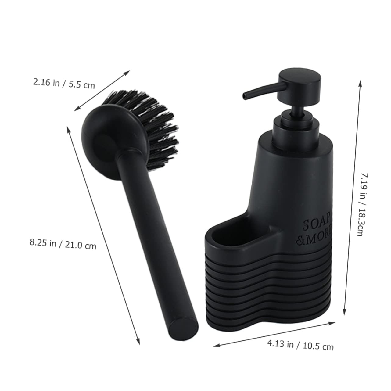 Alipis Kitchen Soap Dispenser Set Foam Pump Refill Liquid Soap for Sink Cleaning Brush Holder