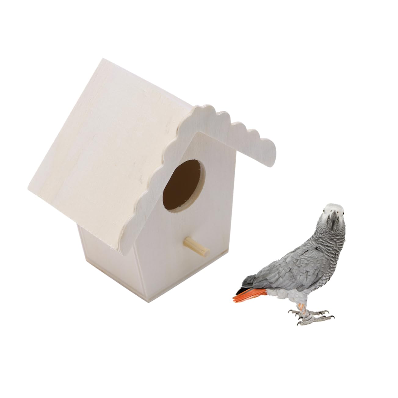 Angoily Jaula de pájaros de Madera pequeño arnés de Conejo casita pajaros nidos de pajaros Exterior Jaula de pájaros para Mascotas Nido de Pájaro Loro Caja de Nido el Nido del pájaro Bambú