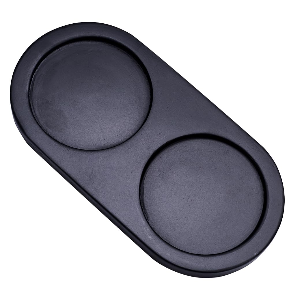 Bandeja de molinillo de sal y pimienta de madera negra de 2.28 pulgadas, bandeja de madera de acacia, molinillos y cocteleros, molinillo de sal y pimienta, soporte para 2 molinos,