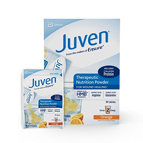 Juven Therapeutic Nutrition Drink Mix Powder for Wound Healing Includes Collagen Protein, Orange