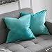 Produktbild MIULEE 2er Set Samt Kissenbezug Kissenhülle Dekorative Dekokissen mit Verstecktem Reißverschluss Sofa Schlafzimmer Auto 18x 18 Inch 45 x 45 cm 2er Set Knickentengrün