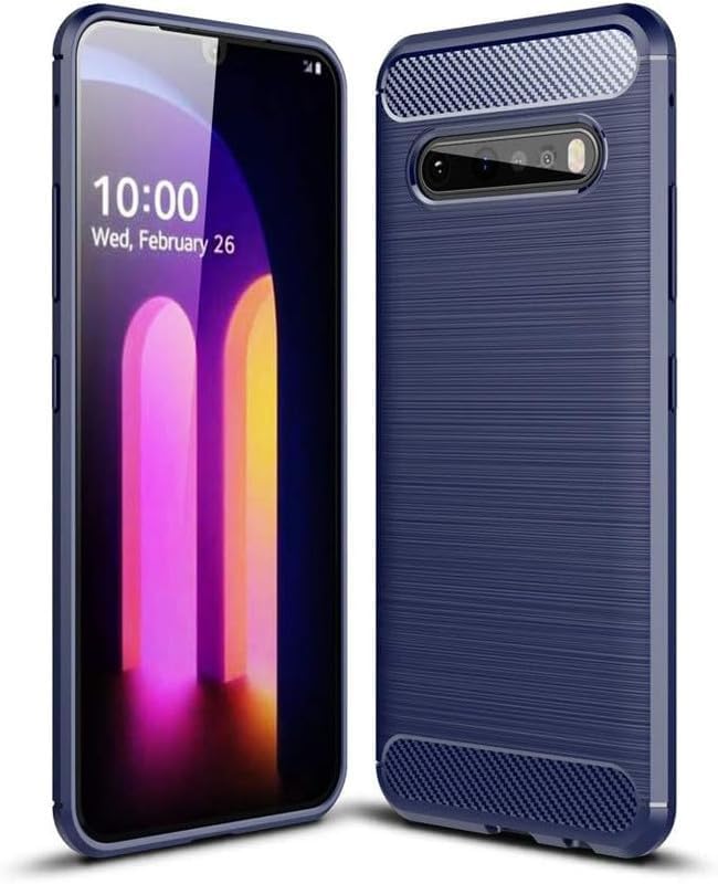 Image of Mobirush Hybrid Carbon Fiber Back Case for LG V60 ThinQ (Blue)