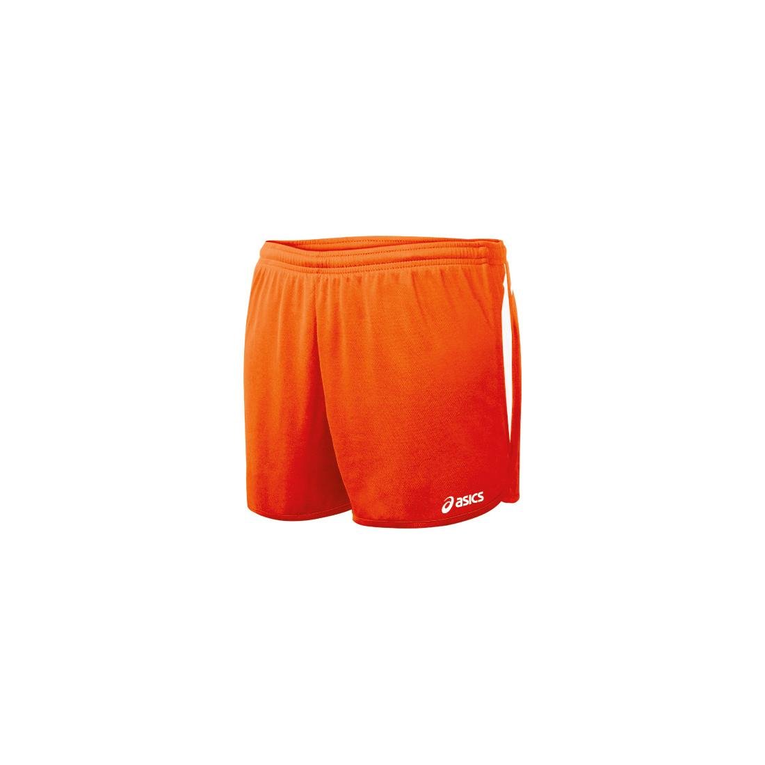ASICS Women's Interval 1/2 Split Shorts, Orange/White, Medium