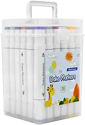 Conjunto de Marcadores para Desenho e Pintura 24 ou 36 cores - Ponta Fina e Chanfrada Quantidade:24 Cores