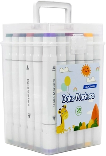Conjunto de Marcadores para Desenho e Pintura 24 ou 36 cores - Ponta Fina e Chanfrada Quantidade:24 Cores