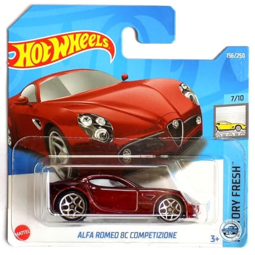 Hot Wheels - Alfa Romeo 8C Competicione - Factory Fresh 7/10 - HCV56 - Short Card - Rojo oscuro - Mattel 2022