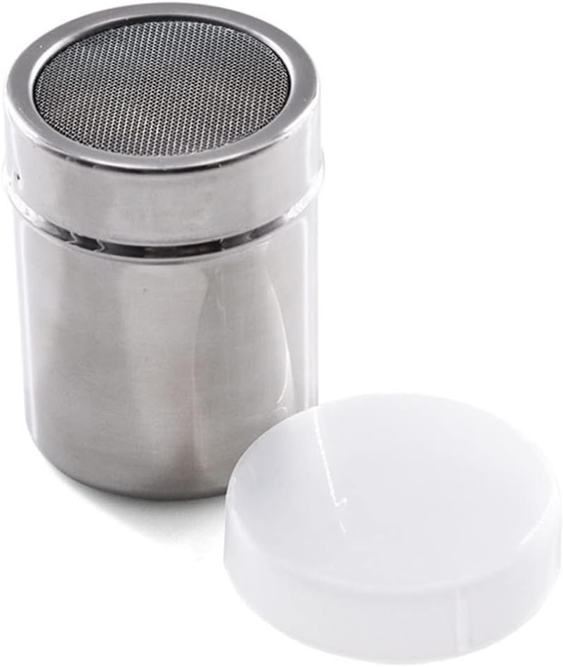 Stainless Steel Seasoning Shaker for Pepper Sugar Cocoa Flour, Size L