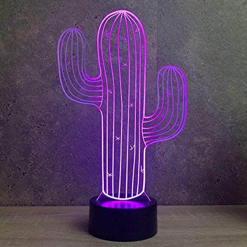Lampe cadeau cactus 3D avec câble USB pour surprendre vos proches
