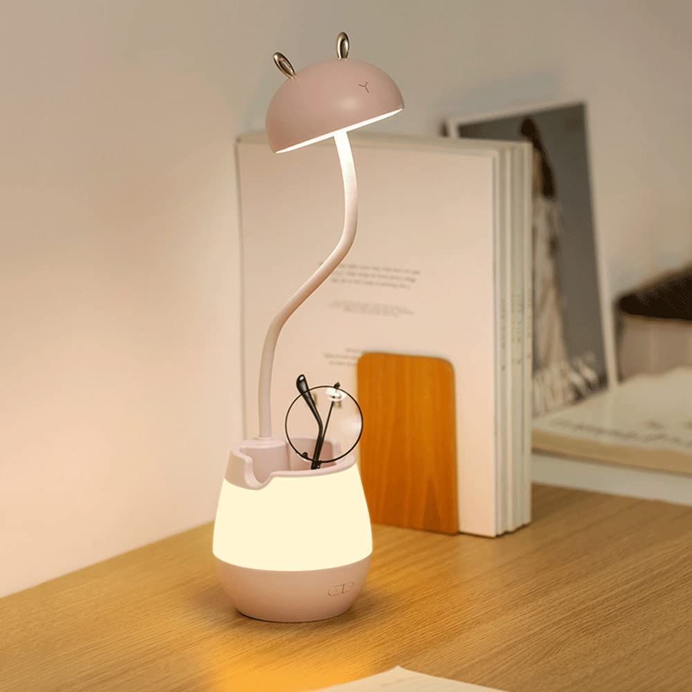 Klemmleuchte Schreibtischlampe LED-Schreibtischlampe Mit Stifthalter, Handyhalterung, Wiederaufladbarer USB-Augenschutz, Lese-Schreibtischlampen Für Das Bett Im Schlafsaal Leselampe Klemmlampe (Blue