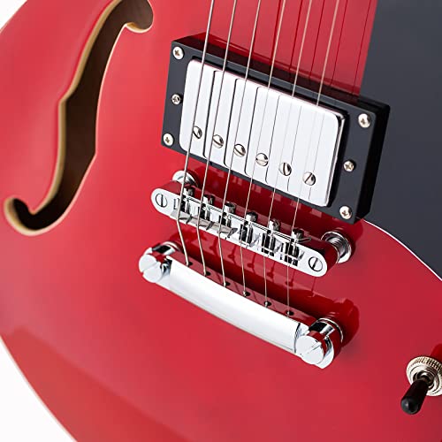  Dawnking Dk-335 Jazz Half Hollow Electric Guitar Sunset Color (Cherry Red) #TOP2