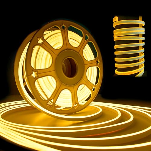 Image of Forus 15 Meter LED Neon Strip Light - Yellow, Flexible Waterproof Cuttable Rope Lights, Indoor Outdoor Diwali Decorative Lighting, Shop Decoration, Hotel, Restaurant Decorations, 6-Months Warranty