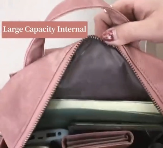 Zaino Donna In Pelle PU Ubaymax - Borsa Multifunzione Tracolla E Zainetto Per Lavoro, Scuola E Viaggio - Foto 10